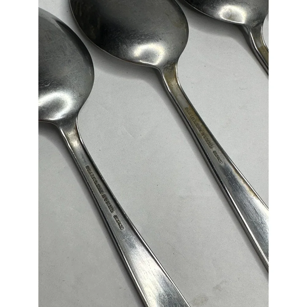 Ribbon Japan Stainless Flatware Replacement 8 Pc Teaspoon Spoon Knife VTG